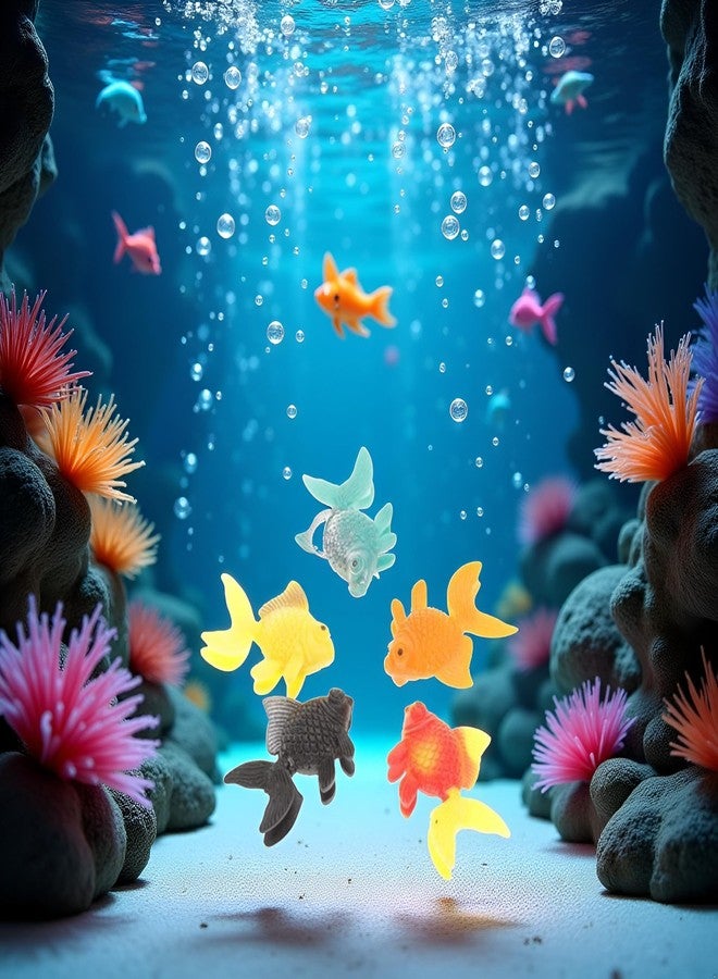WLngtv 5 Pcs Lifelike Reusable Plastic Artificial Moving Floating Fishes Ornament Decorations for Aquarium Fish Tank Pet Supplies (Random Color) - Image 3